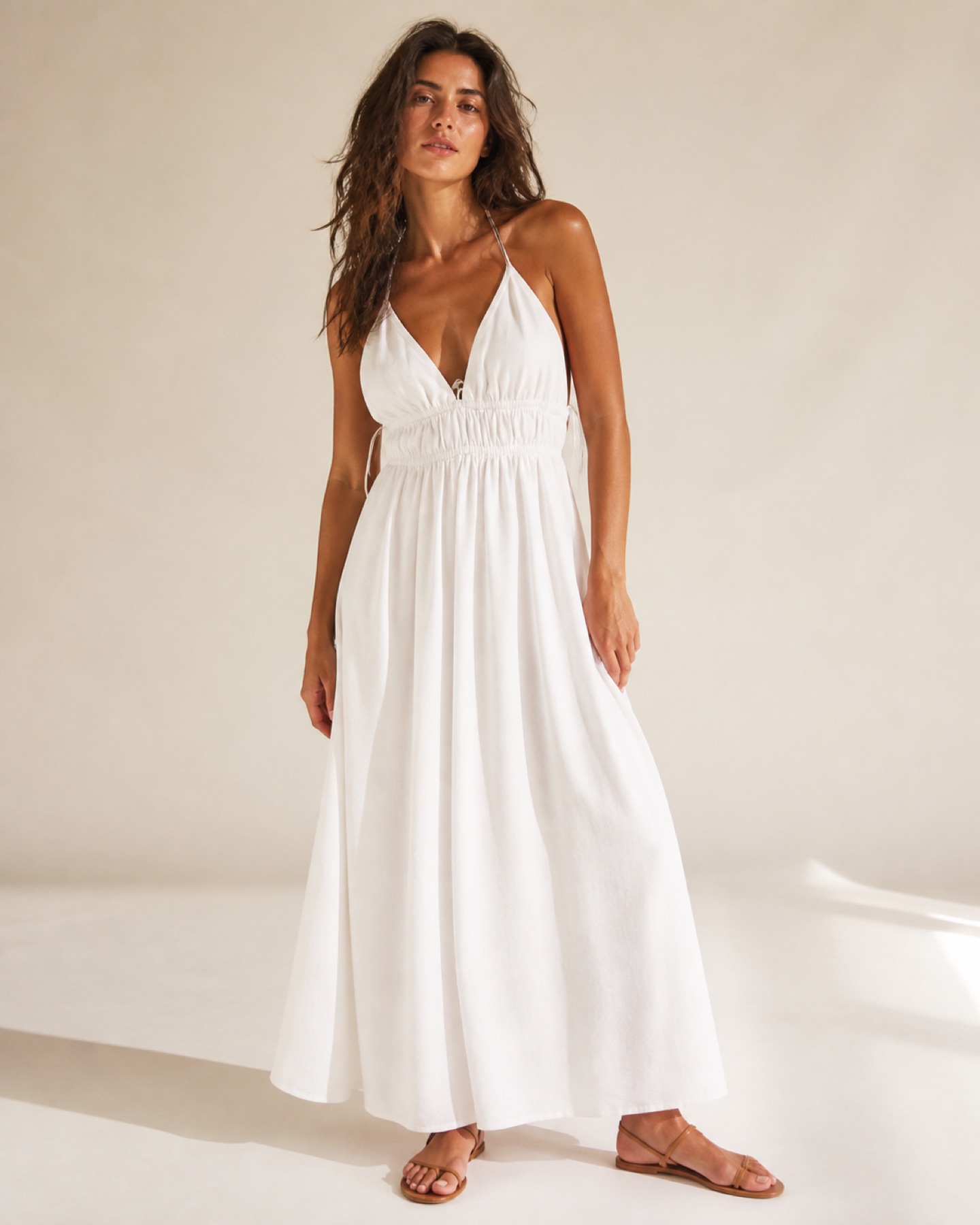Model wearing V-Neck Maxi Dress